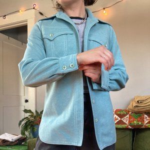 Small 70's Dalton Brand Pale Blue Western Long Sleeve Button Down